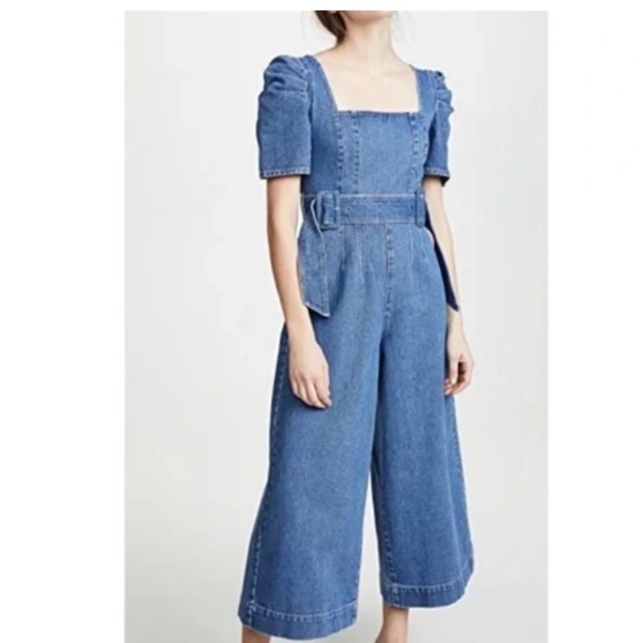 C/MEO Collective Denim Wide Leg Out of Sight Jumpsuit size 4 - Picture 1 of 5